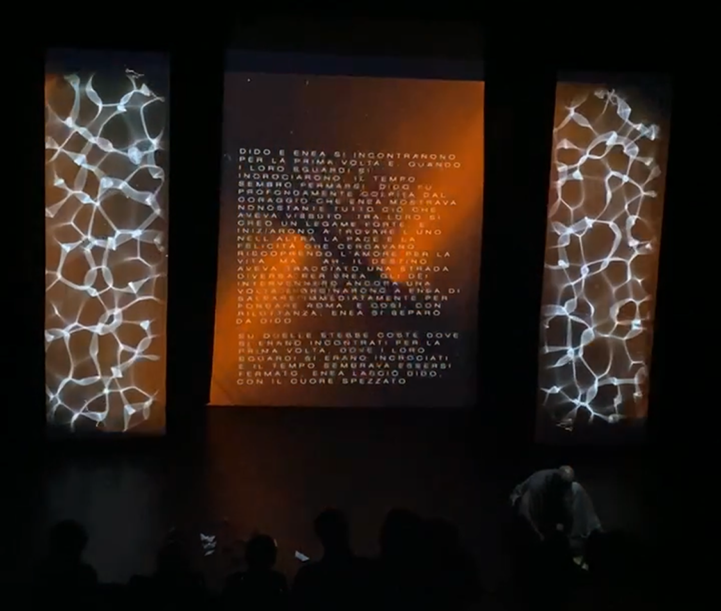 DIDO Tour rehearsal frame with soft light bars and performer